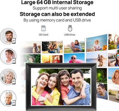 64GB WiFi Digital Photo Frame: 10.5'' Touch Screen - Instant Memories Anywhere - Picture 8 of 11