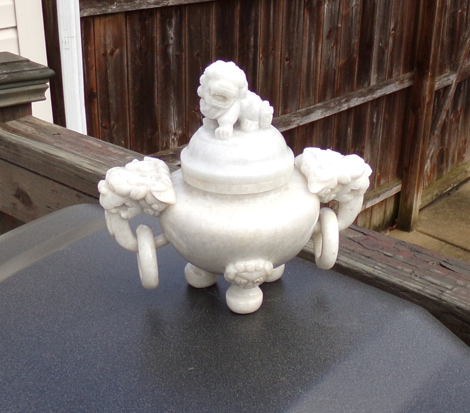 Chinese Hand Carved Yu Buddhist Ritual Jade Censer Incense Burner 18th to 19th C