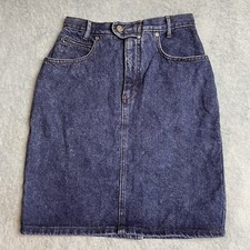 Vintage Calvin Klein Denim Skirt Size 9 26 Inch Waist High Waisted USA Made