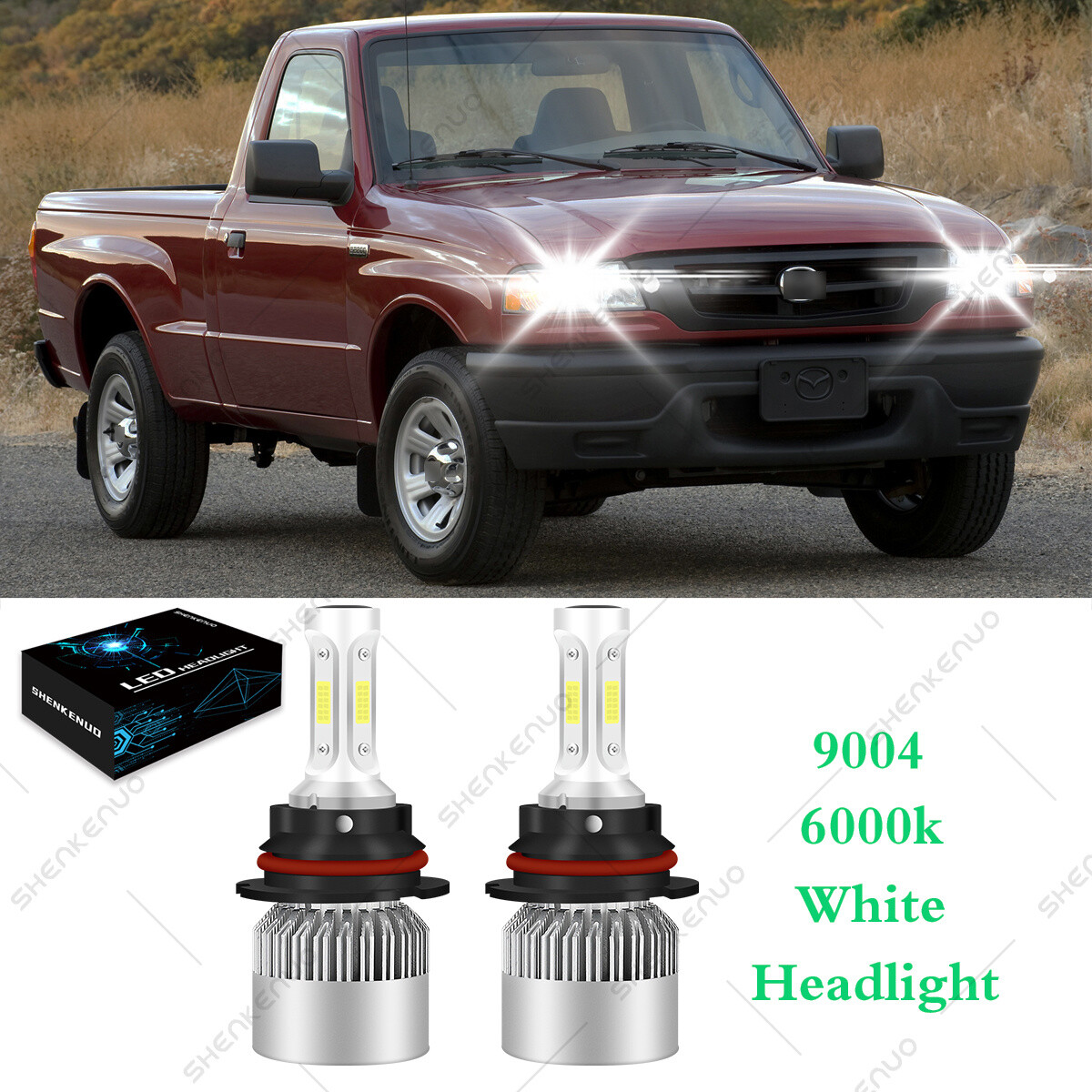 For Mazda B2300 B3000 B4000 1994-2008 2x LED Headlight High/Low