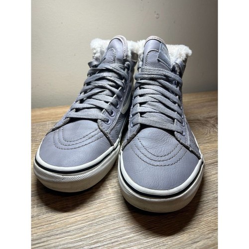 Vans Sk8 Hi Womens Size 8 Shoes Gray White Casual High Top Skate Sneakers - Picture 2 of 10