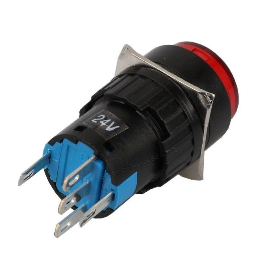 5 Color 16mm Round Momentary Push Button Switch Self-Lock LED Lamp 5 Pins 12V - Image 4 of 4
