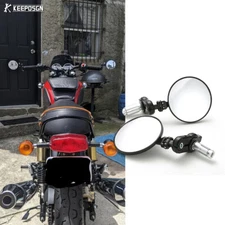 Pair 7/8" Handlebar Bar End Mirror Rearview Flodable For INT Continental GT 650