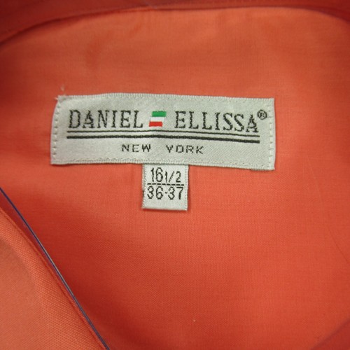 Daniel Ellissa Shirt Mens 16.5 Long Sleeve Button Front Orange Business - Picture 3 of 4