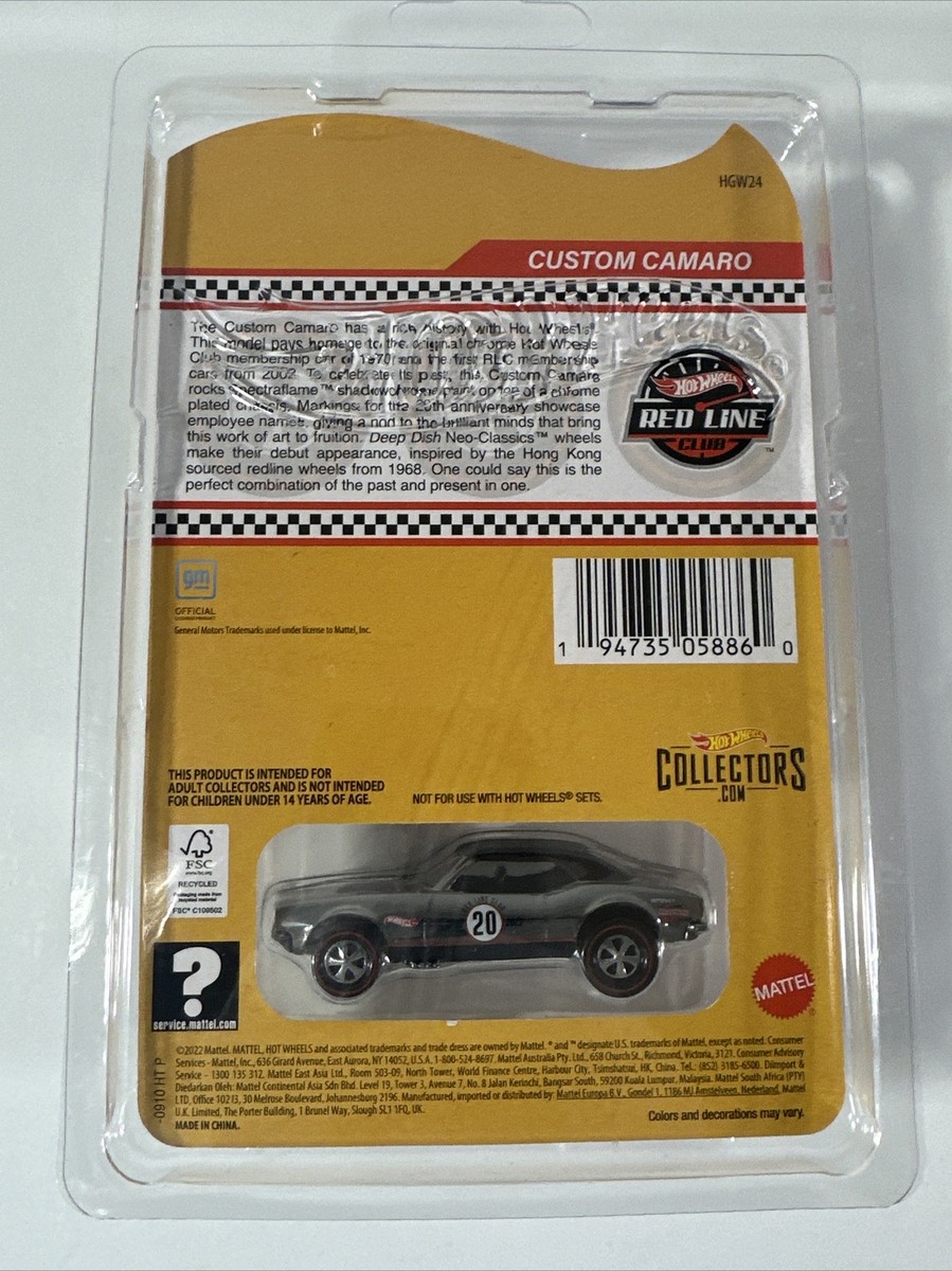 Hot Wheels Collectors RLC CUSTOM 1968 CAMARO 20th Anniversary