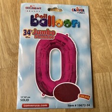 XL 34" Jumbo Number 0 Pink Foil Balloon Party Decorations