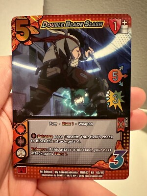 DOUBLE BLADE SLASH 65/117 EXTRA RARE XR - MY HERO ACADEMIA CCG - NM 212#298