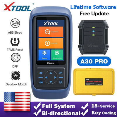 XTOOL A30 Pro Car Bidirectional Diagnostic Scanner K!ey Programmer Tool TPMS US