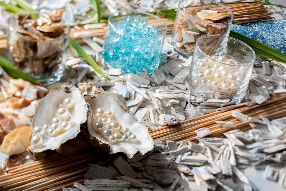 150 ml Dekoperlen MIX Bastelperlen Wachsperlen mit Loch perlmutt 10 / 14 mm MIX - Bild 2 von 2