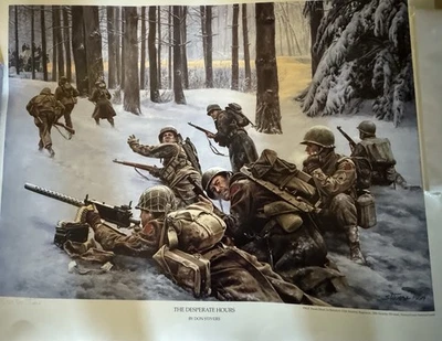 Don Stivers The Desperate Hours Signed Lithograph 481/900 WWII Battle Bulge COA - Image 1 of 4