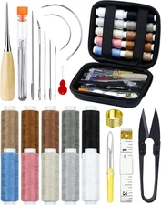 Repair Sewing Kit: 47 Pieces Heavy Duty Sewing Kit with Sewing Awl, Seam Ripper