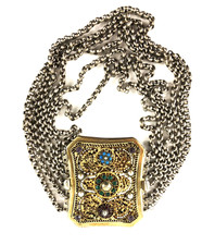 Biedermeier Trachtenschmuck - pr&auml;chtige Kropfkette /Halsschmuck - Silber 13 Lot