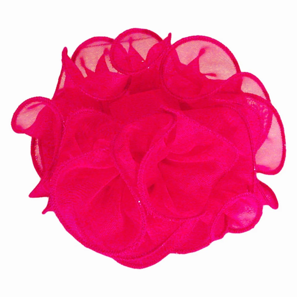 Chiffon Ruffled Jaw Clip Claw Hair Bow 30 Colors - Image 3 of 4