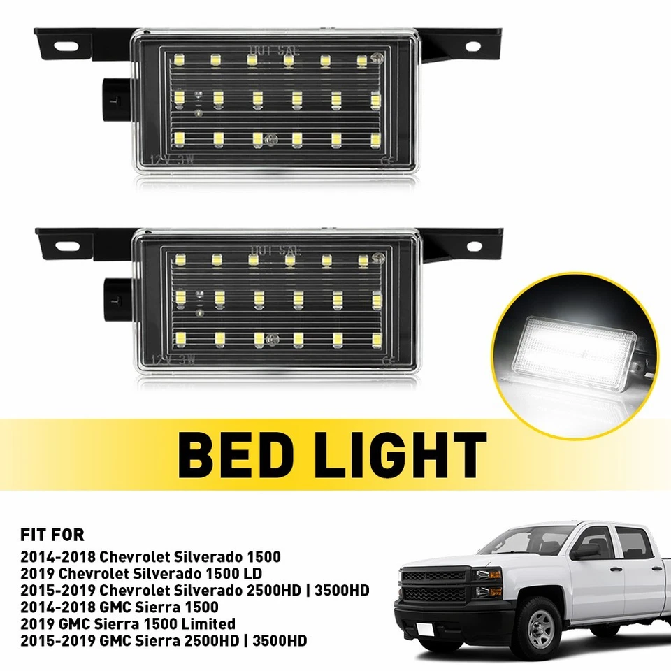2-20X LED Bed For Lamps Silverado 2015-2019 HD HD Sierra 2014-2019 & 1500 Models - Image 2 of 4