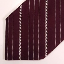Givenchy Gentlemen Necktie Mens 54" x 4" Burgundy Striped Polyester Tie Vintage