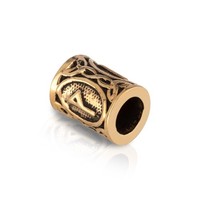 Wunjo - Bronze Futhark Rune Bartperle Germanisch Keltisch Wikinger Gothic 3554