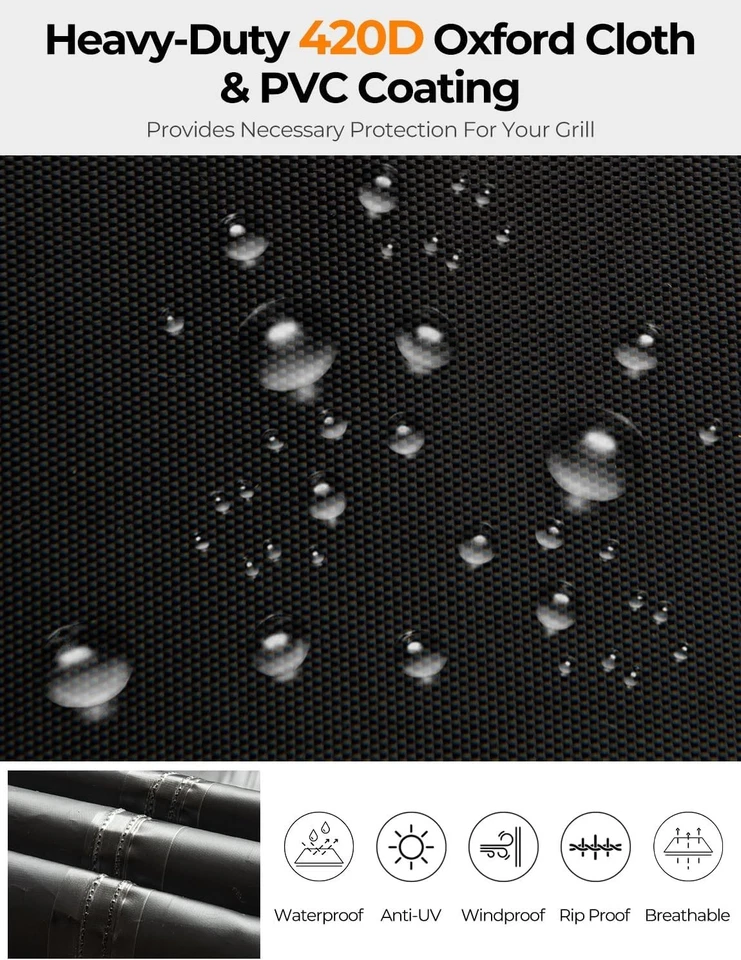 烧烤燃气烧烤盖烧烤防水户外重型防紫外线58英寸 — 第 3/4 张图片