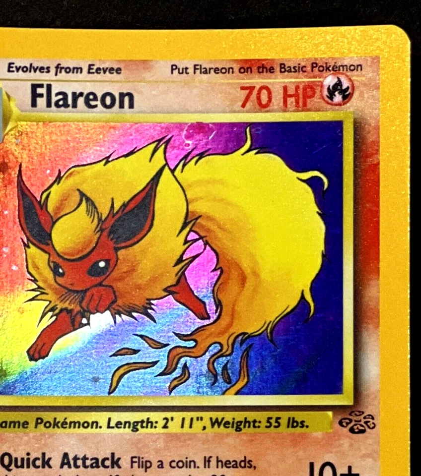 1999 Pokemon FLAREON Jungle Set HOLO BLEED Misprint INK ERROR Card 3/64 Rare NM - Image 2 of 4