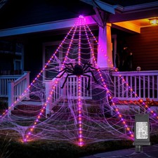 Halloween Decorations Outdoor 255-led Giant Spider Orange Purple