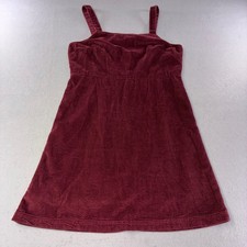 American Eagle Corduroy Mini Dress Womens Small Burgundy Red Sleeveless Pinafore