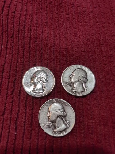 Washington Silver Quarters 3 Different Date