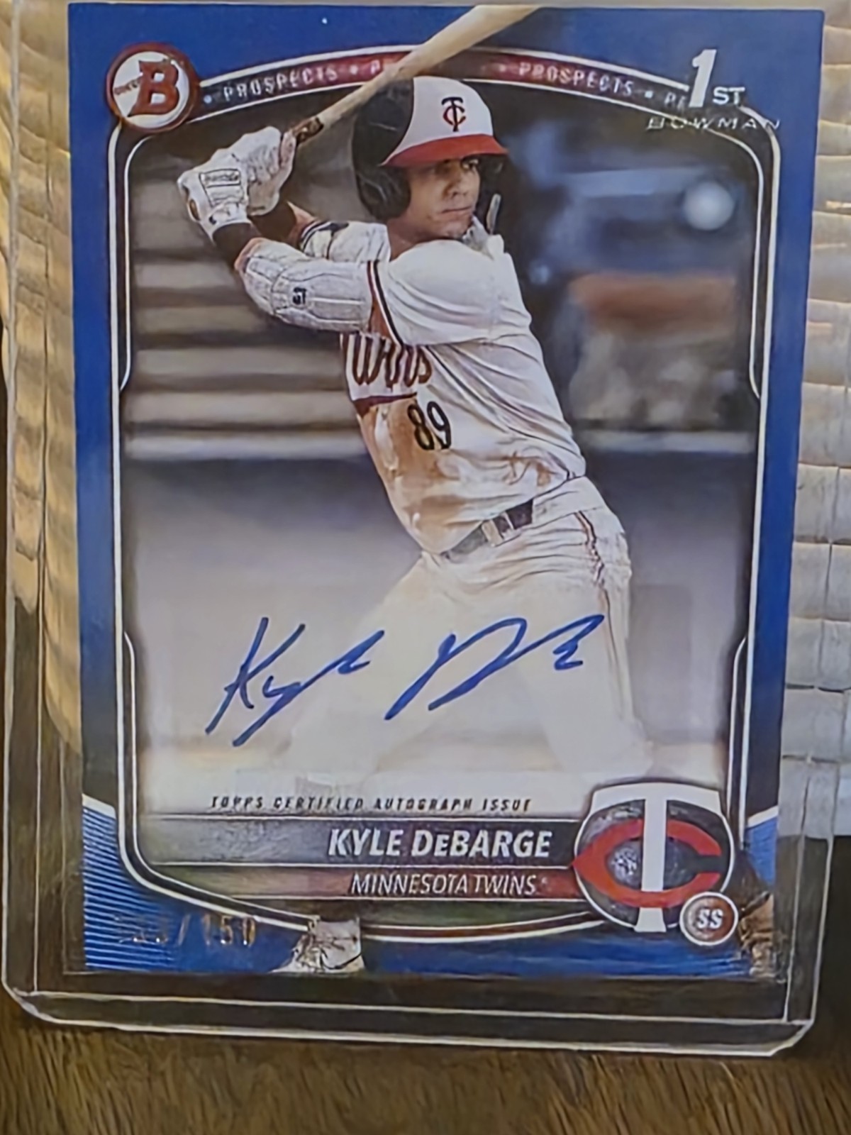 2025 Bowman Kyle DeBarge 1st Bowman Auto Blue /150 Minnesota Twins Color Match