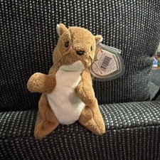 TY beanie baby ERROR Nuts The Squirrel. 1996 Retired RARE PVC VERSION