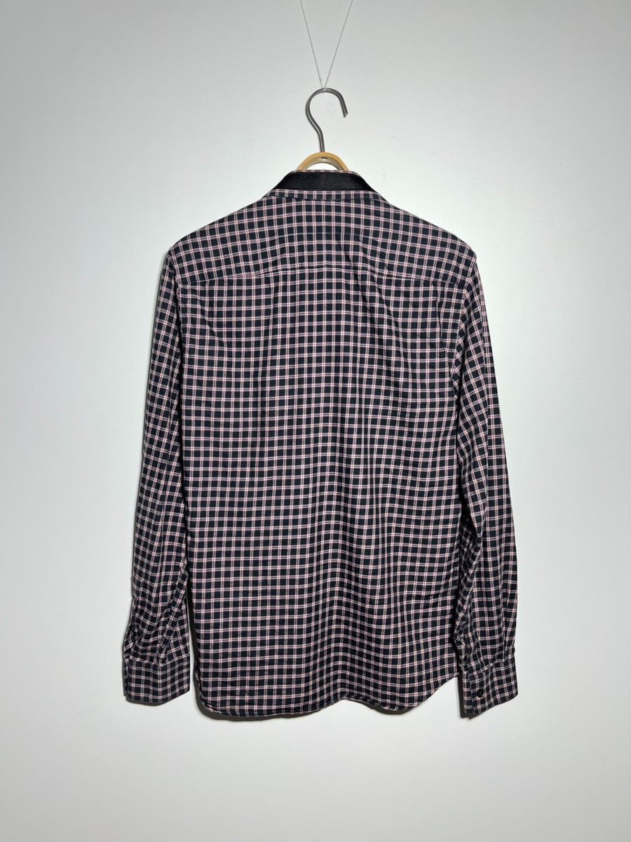 Givenchy Embroidered Stars Collar Check Long Sleeve Shirt Men's