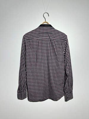 Givenchy Embroidered Stars Collar Check Long Sleeve Shirt Men's