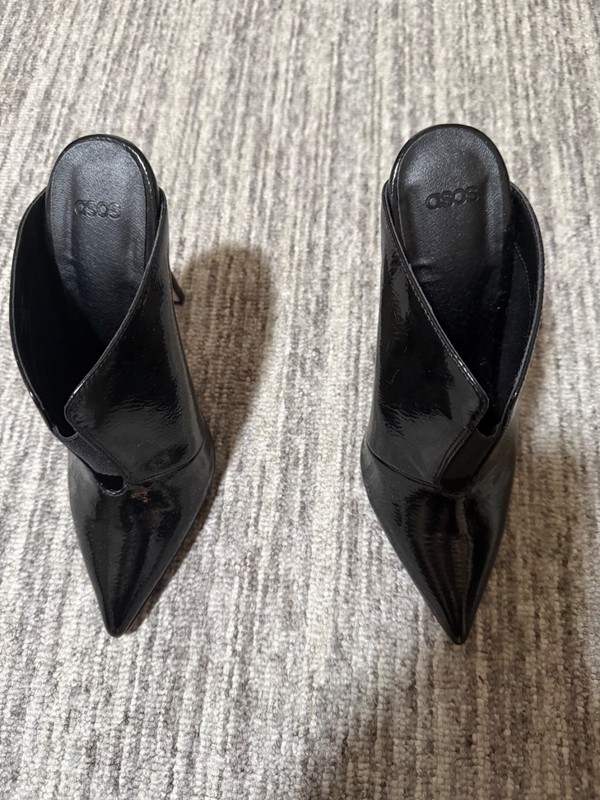 Asos black high heel mules size 5