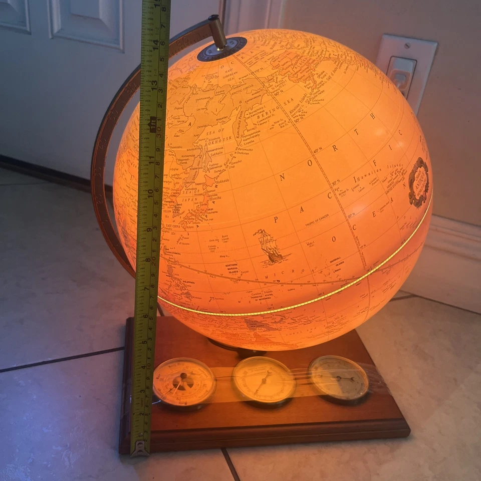 RARO SOPORTE ATLAS GLOBO ILUMINADO VINTAGE CRAM'S PLASTI-LITE 12" Foto 2 de 4