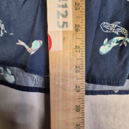 Camicia hawaiana uomo RJC grande pesce blu oceano cotone con bottoni NY città - Foto 3 di 11