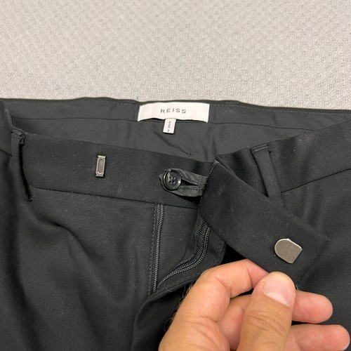 Reiss Pants Mens 34x30 Black Pleated Dress Trousers Formal Preppy NWT - Picture 8 of 11