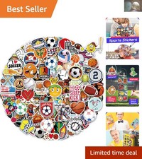 300 Assorted Sport Stickers: Waterproof Vinyl for Kids' Water Bottles