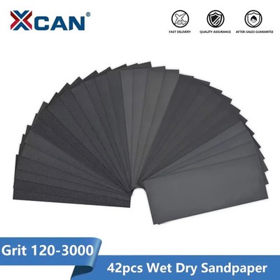  42pcs Sandpaper Set 120-3000 Grit Wet Dry Sanding Paper Abrasive Tools For 