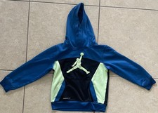 Jordan Therma-Fit Pullover Hoodie Boys Blue Black Light Green Jumpman 6-7 Years