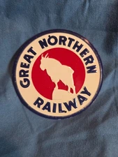 Vintage 50s Post Cereal Premium Great Northern Railway Tin Sign TRAIN WALL HANG