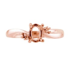 925 Sterling Silver 5x7mm Oval Semi Mount Three-Stone Ring For Engagement Ring