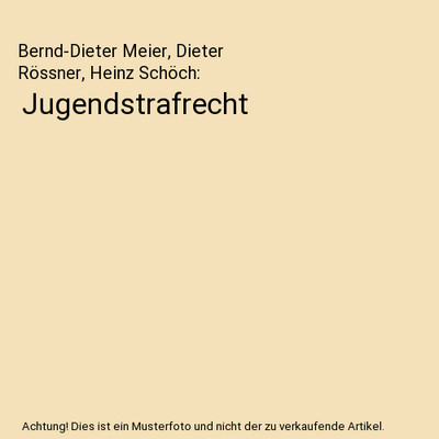 Jugendstrafrecht, Bernd-Dieter Meier, Dieter Rössner, Heinz Schöch