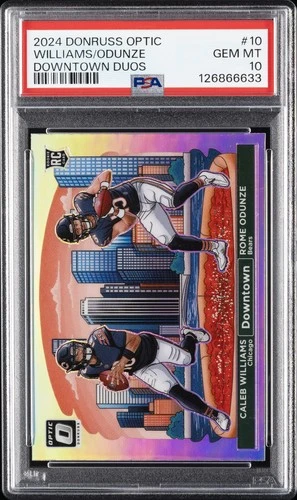 2024 PANINI DONRUSS OPTIC DOWNTOWN DUOS CALEB WILLIAMS/ROME ODUNZE RC PSA 10