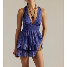 Free People Intimately Happy Hour printed mini slip dress Sz XL NWT
