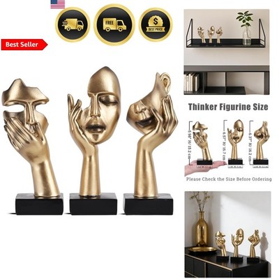 Abstract Art Figurines Set Small Statues Home Decor Decor Gift 3 Pcs