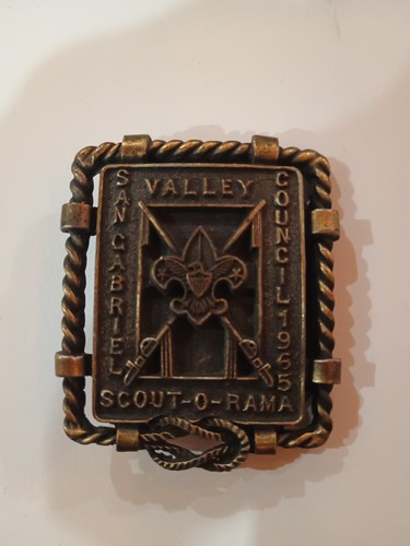 San Gabriel Valley Council 1965 Scout-O-Rama Metal Belt Buckle BSA Boy Scouts 