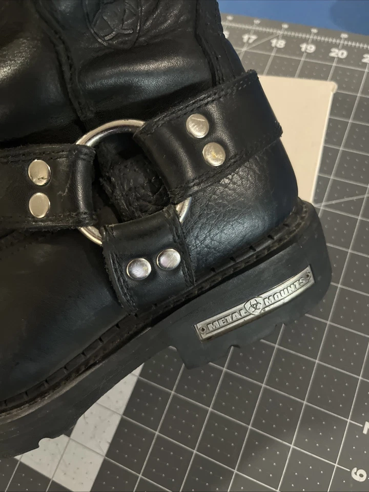 Мужские ботинки Ariat Carbide H2O Harness 9 D черные для езды на мотоцикле на западной стороне на молнии - Изображение 3 из 4