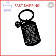 Gift for Son from Mom - To My Son Graduation I Love You Keychain Gift for Him Bo