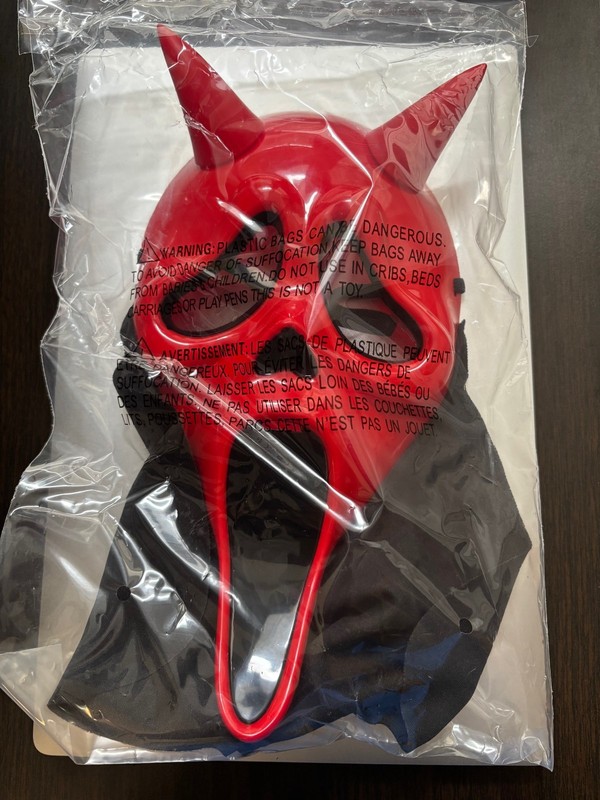 Ghost Face Red Devil Scream Mask, Horns Halloween Scary Cosplay Easter Unlimited