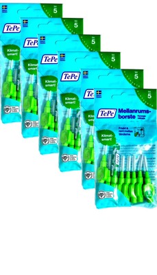 6x TePe Original Interdentalbürsten - 0,8 mm grün 6x 8 Stück Zahnzwischenraum