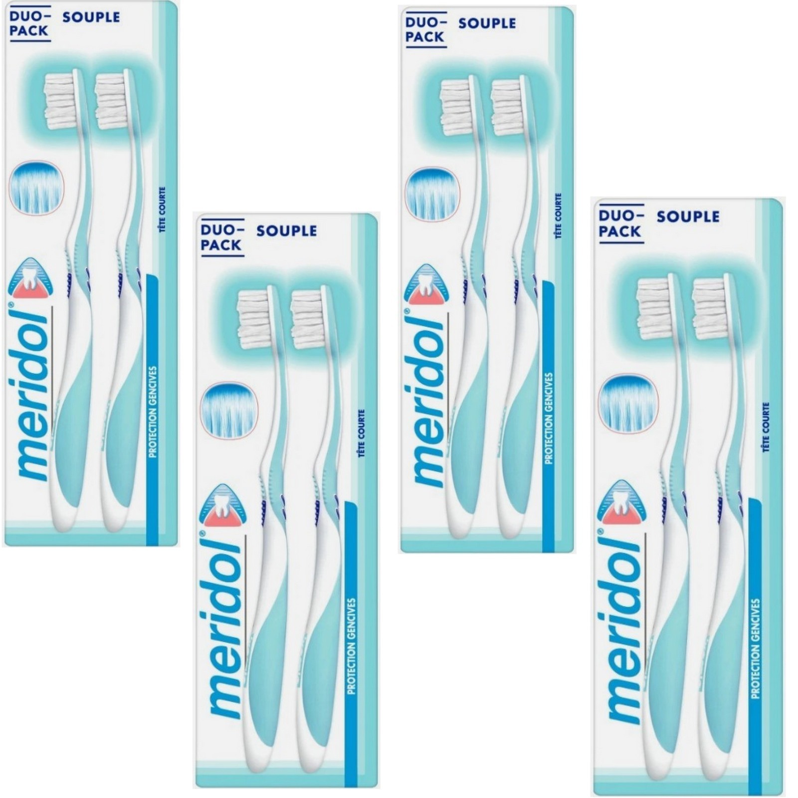 4x 2er Pack Meridol Zahnbürste Zahnfleischschutz weich Handzahnbürste