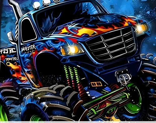 Boys T Shirt And Shorts Set Size 11-12y Monster Truck Print. Quick Ship ๐ - Picture 2 of 4