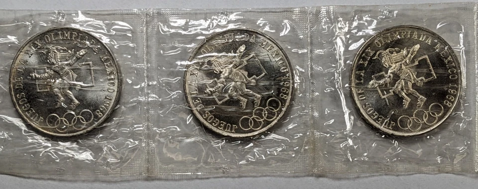 1968 Mexico 25 Peso 5 Coin Mint Set Mexico City Olympics - Image 4 of 4